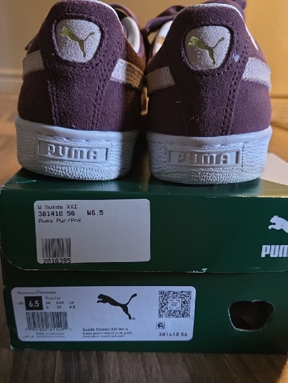 Puma Suede Sneakers in Mauve and White - Picture 3 of 6